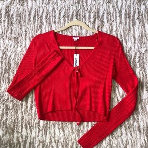 ❤️RED Garage tie up cardigan❤️